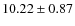 $10.22 \pm 0.87$