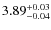 $3.89^{\rm +0.03}_{-0.04}$