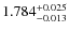 $1.784^{\rm +0.025}_{-0.013}$