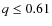 $q \le 0.61$