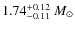 $1.74^{\rm +0.12}_{-0.11}~M_{\odot}$