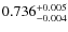 $\rm0.736 ^{+0.005}_{-0.004}$