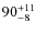 $\rm 90^{+11}_{-8}$