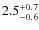 $\rm 2.5^{+0.7}_{-0.6}$