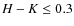 $H-K \leq 0.3$