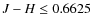 $J-H \leq 0.6625$