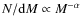 $N/{\rm d}M\propto M^{-\alpha }$