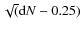 $\sqrt({\rm d}N-0.25)$