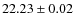 $22.23 \pm 0.02$