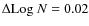 $\Delta {\rm Log}~N=0.02$
