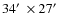 $34\hbox{$^\prime$ }\times27\hbox{$^\prime$ }$
