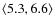 $\left <5.3,6.6\right >$