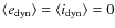 $\langle e_{\rm dyn} \rangle = \langle i_{\rm dyn} \rangle = 0$