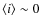 $\langle i\rangle \sim 0$