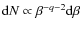 ${\rm d}N \propto \beta^{-q-2}{\rm d}\beta$