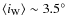 $\langle i_{\rm W} \rangle \sim 3.5^{\circ}$