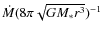 $ \dot M ( 8\pi\sqrt{GM_*r^3})^{-1}$