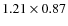 $1.21\times0.87$