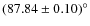 $(87.84 \pm 0.10)^\circ$