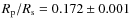 $R_{\rm p}/R_{\rm s} = 0.172\pm 0.001$
