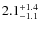 $\rm 2.1^{+1.4}_{-1.1}$