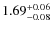 $\rm 1.69^{+0.06}_{-0.08}$