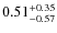 $\rm0.51^{+0.35}_{-0.57}$