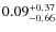 $\rm0.09^{+0.37}_{-0.66}$