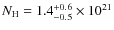 $N_{\rm H} = 1.4^{+0.6}_{-0.5}\times10^{21}$