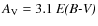 $A_{\rm V} = 3.1~\textit{E(B-V)}$