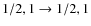 $1/2,1\rightarrow1/2,1$