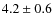 $4.2\pm0.6$