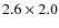 $2.6\times2.0$