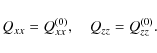 \begin{displaymath}Q_{xx}=Q_{xx}^{(0)}, \quad Q_{zz}=Q_{zz}^{(0)}.
\end{displaymath}