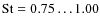 ${\rm St}=0.75\ldots1.00$