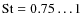${\rm St}=0.75\ldots1$