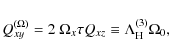 \begin{displaymath}Q_{xy}^{(\Omega)}=2~\Omega_x \tau Q_{xz}\equiv \Lambda_{\rm H}^{(3)} \Omega_0,
\end{displaymath}