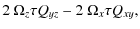 $\displaystyle 2~\Omega_z \tau Q_{yz}-2~\Omega_x \tau Q_{xy},$