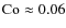 ${\rm Co}\approx 0.06$