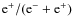 ${\rm e}^+/({\rm e}^-+{\rm e}^+)$