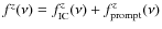 $f^z(\nu)=f^{z}_{\rm IC}(\nu) + f^{z}_{\rm prompt}(\nu)$