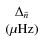 $\begin{array}{c} \displaystyle \Delta_{\tilde{n}} \\ (\mu{\rm Hz}) \end{array}$