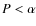 $P<\alpha$