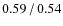 $0.59\hspace{0.5mm}/\hspace{0.5mm}0.54$