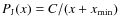 $P_{\rm J} (x)={C}/(x+x_{\rm min})$