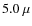 $5.0~\mu$
