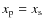 $x_{\rm p}=x_{\rm s}$