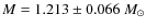 $M=1.213 \pm 0.066 ~M_\odot$