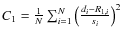 $C_1= {1\over N}\sum_{i=1}^N \left({d_i-R_{1,i}\over s_i}\right)^2$
