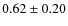 $0.62\pm0.20$